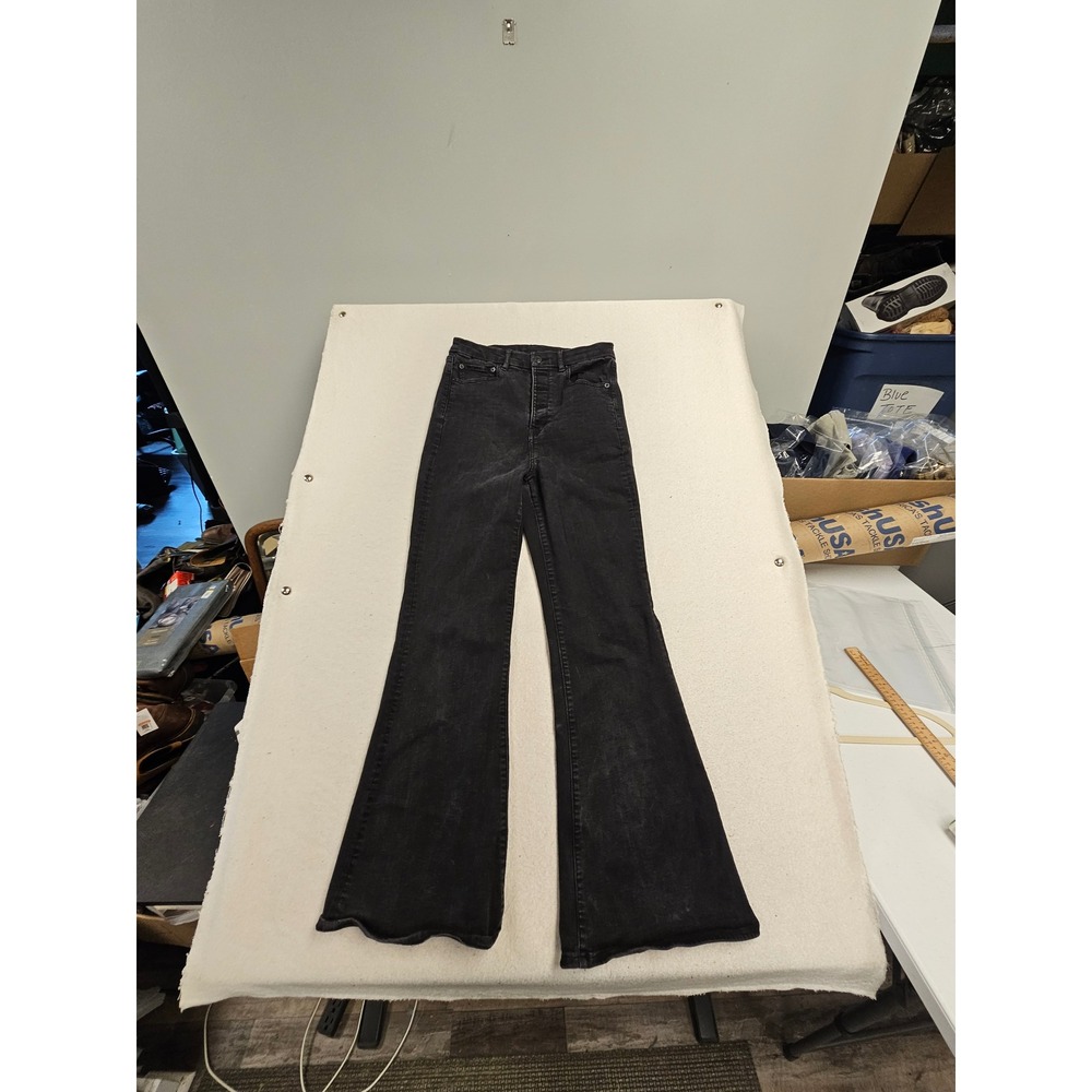 American Eagle‎ Curvy Highest Rise Flare Jeans Black Ne(x)t Level Stretch Size 8